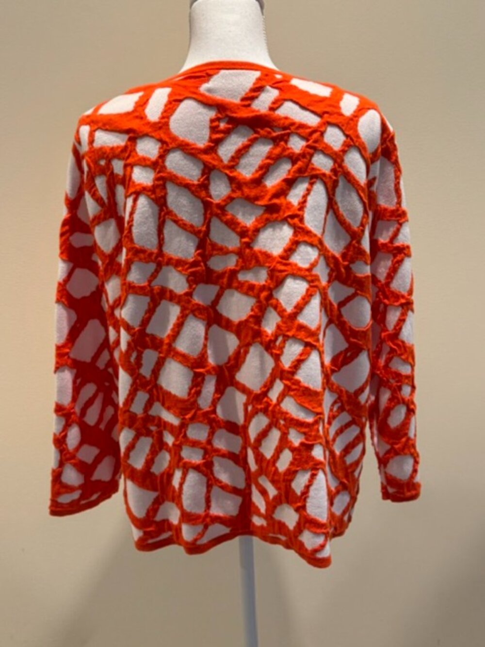 Kasper Orange and White Cardigan Size XL - Picture 7 of 11